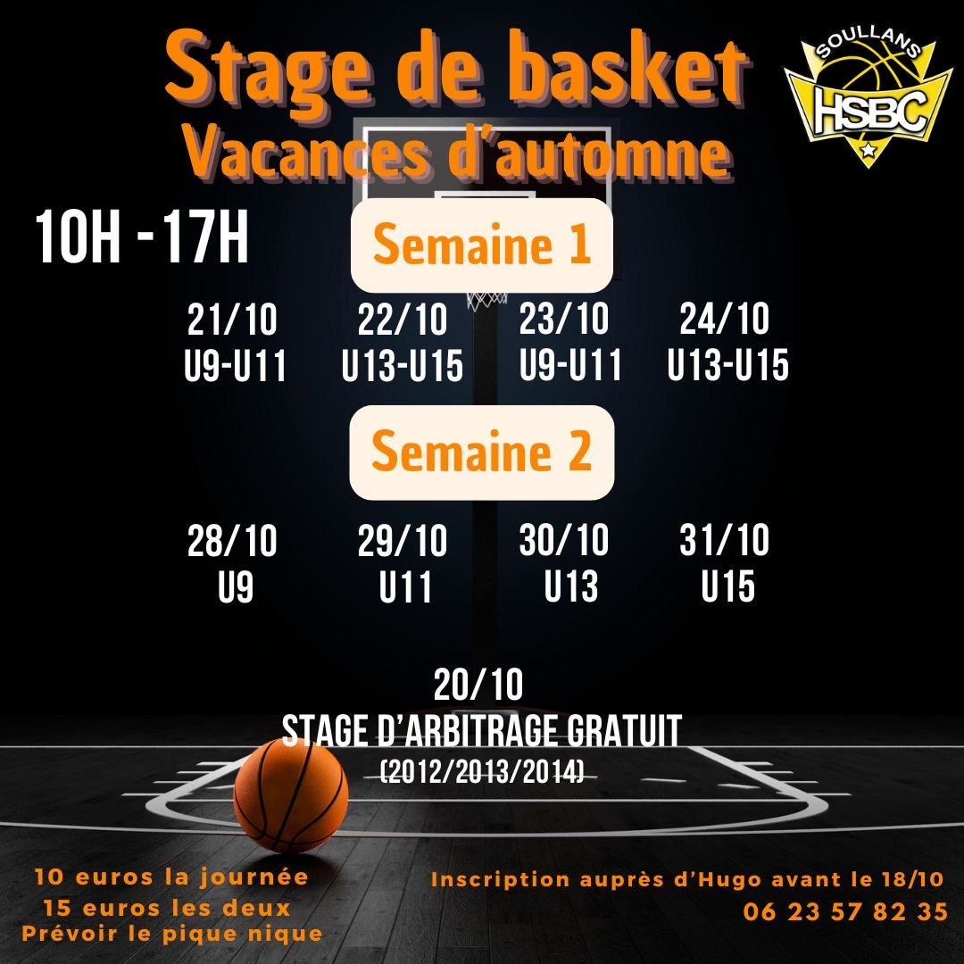 Stage de basket organisé par le club de basket de soullans