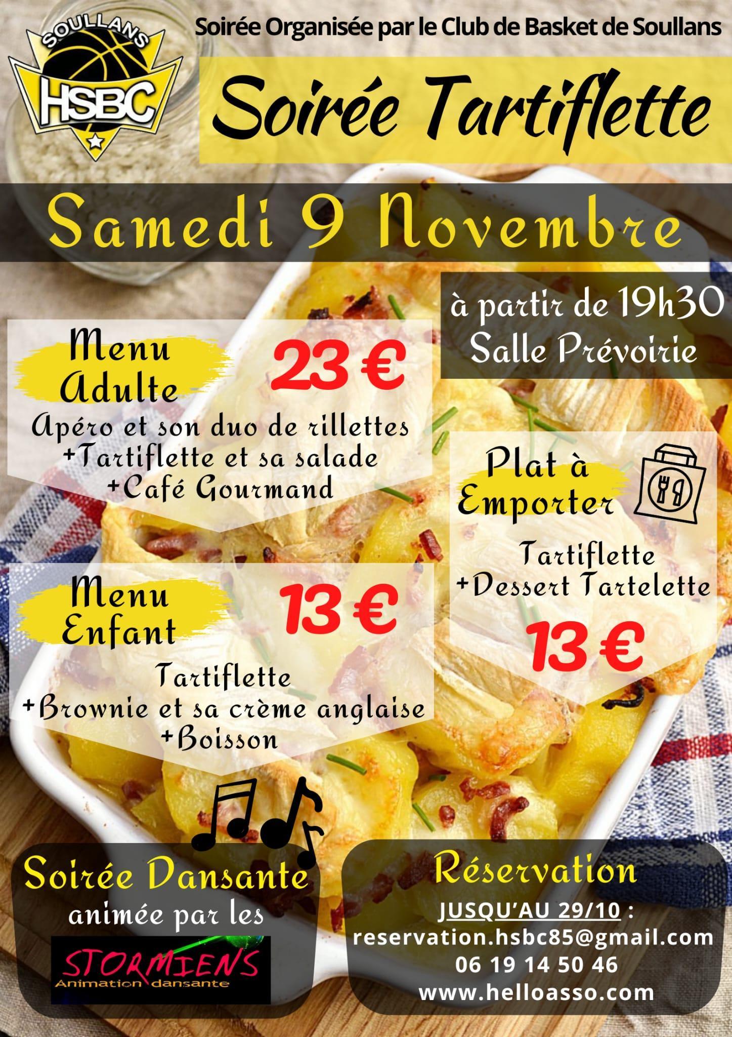 Soirée Tartiflette du 9 novembre 2024