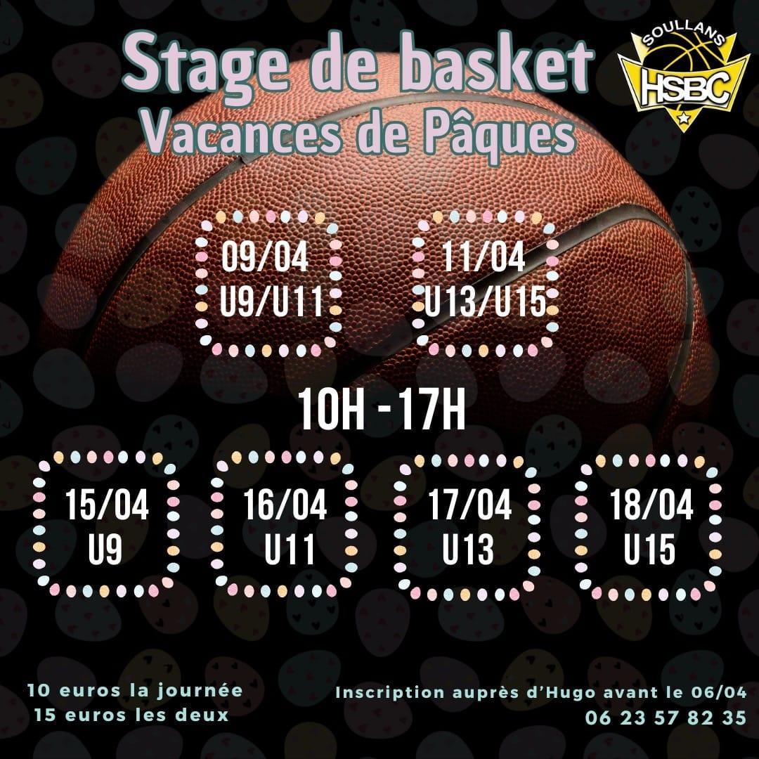 Stages basket soullans vacances de pâques