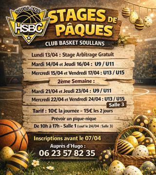 Stage de basket - vacances de Pâques 2026