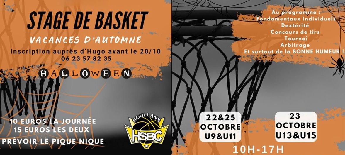 Stage de la Toussaint - octobre 2024 - Basket Soullans HSBC