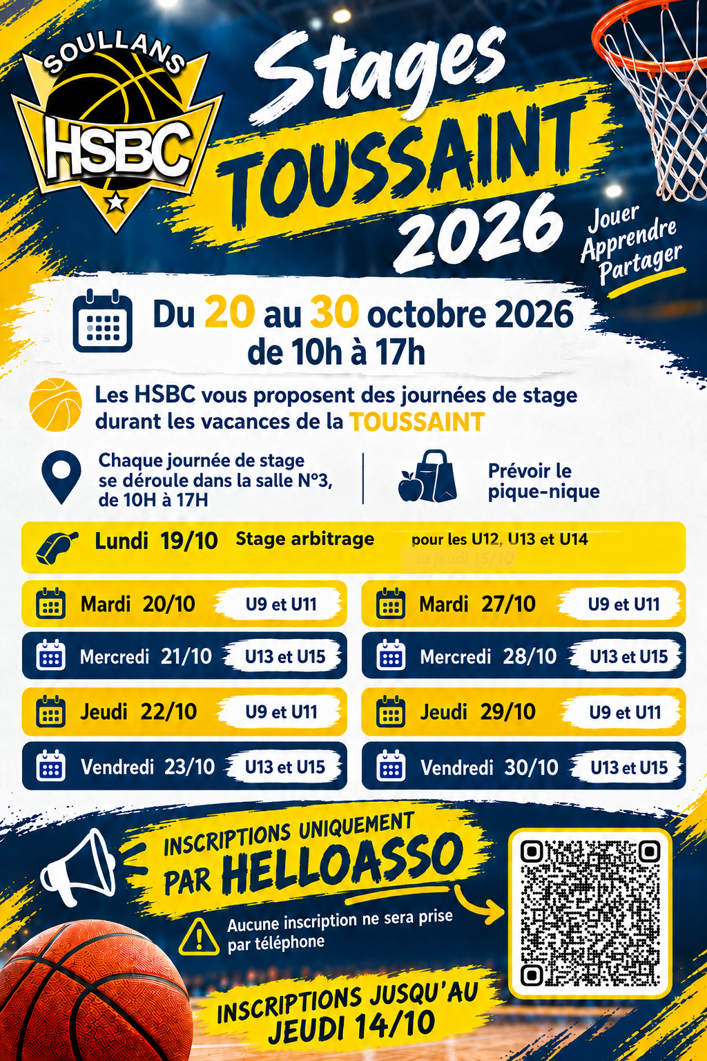 Stage de la Toussaint - HSBC basket soullans