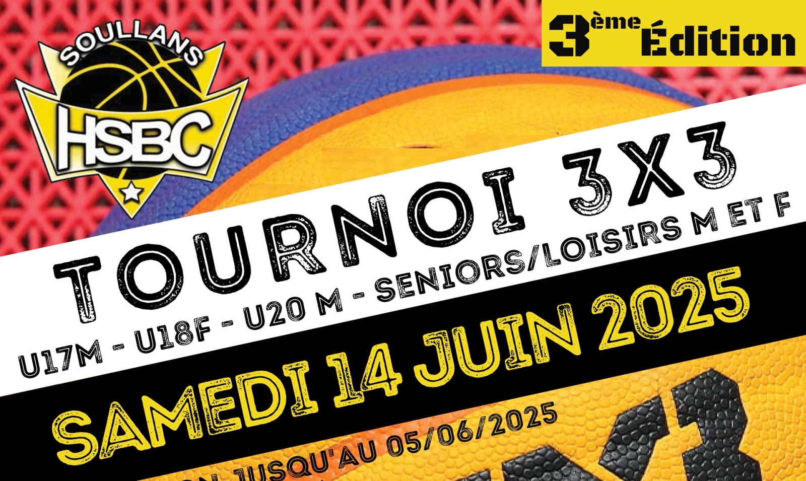 Le club de basket de soullans organise un tournoi 3x3 le 14 juin