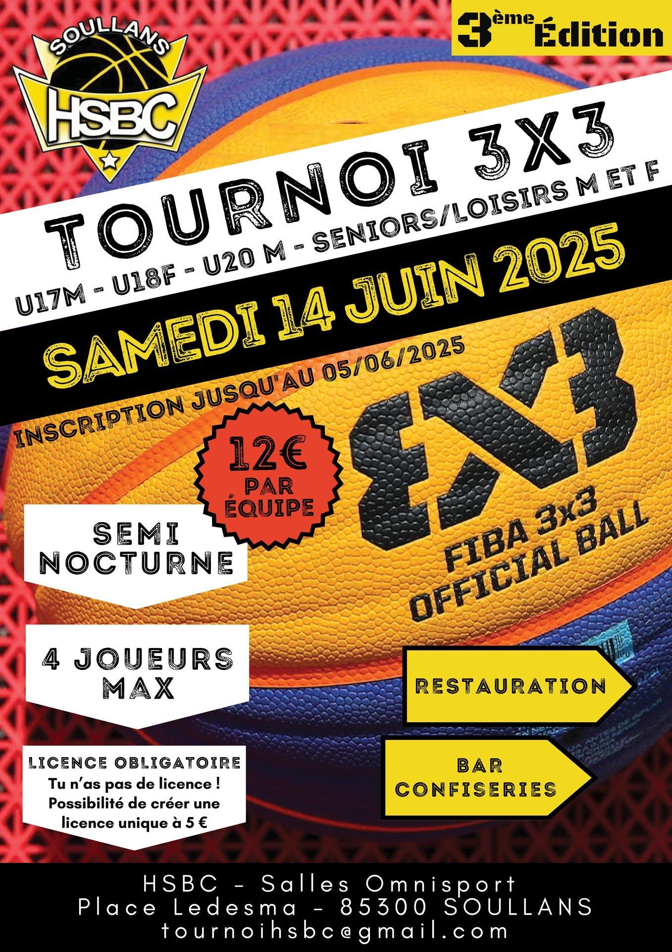 Tournoi 3x3 basket soullans