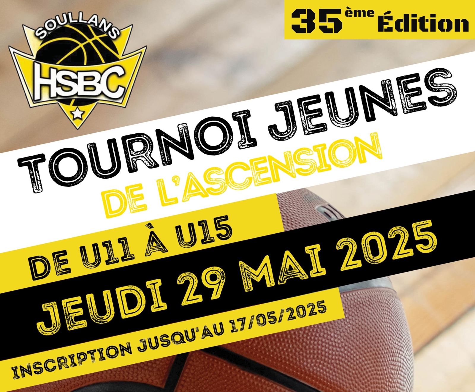 Tournoi Jeunes de l'Ascension organisé le club de basket de soullans le 29 mai 2025