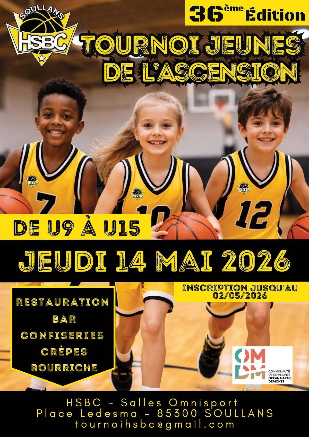 Affiche du tournoi de basket de soullans du 14 mai 2026
